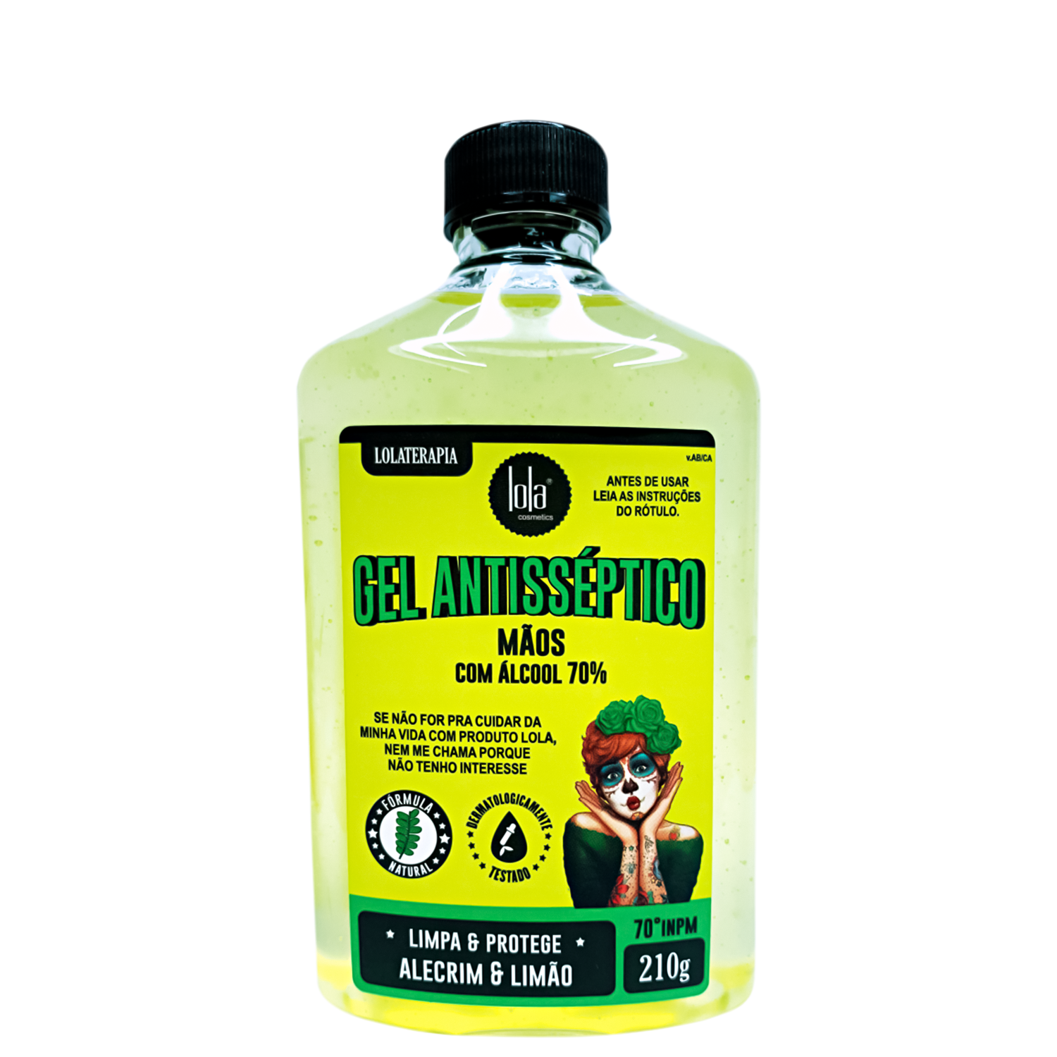 Gel Antisséptico Lola Cosmetics Alecrim & Limão Álcool Gel 70% 210g
