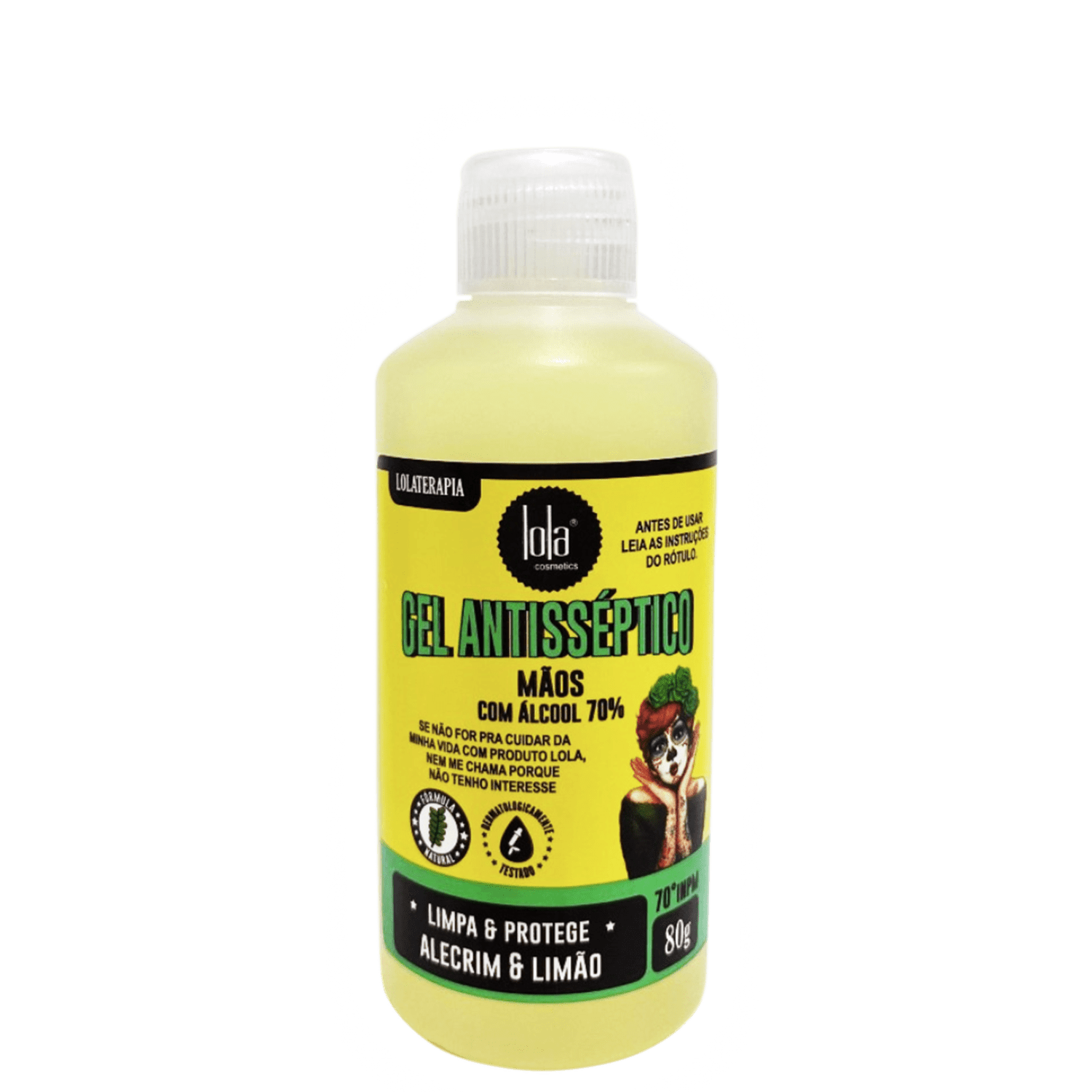 Gel Antisséptico Lola Cosmetics Alecrim & Limão Álcool Gel 70% 80g