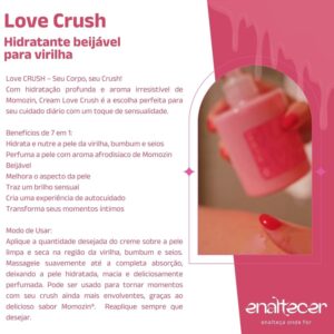Creme Corporal e Íntimo Love Crush Momozin Hidratante Beijável Virilha e Corpo 7 em 1