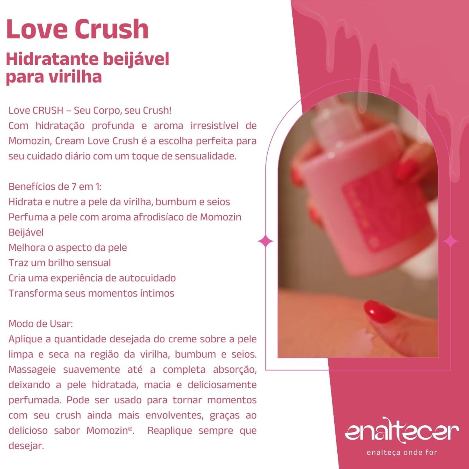 Creme Corporal e Íntimo Love Crush Momozin Hidratante Beijável Virilha e Corpo 7 em 1