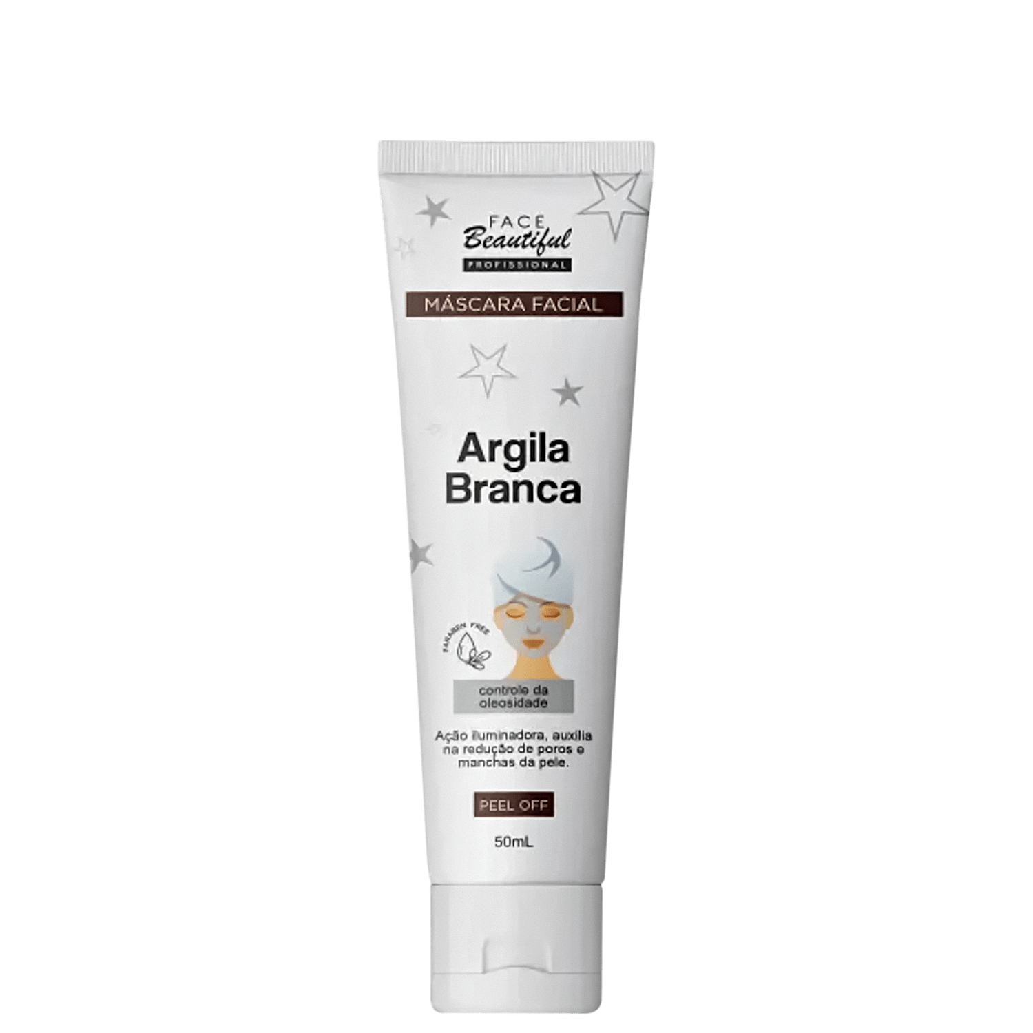 Máscara Argila Branca Facial Face Beautiful Peel Off