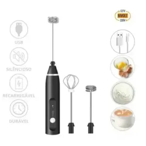 Mini Mixer Elétrico Super Potente 2 Batedores Recarregável USB