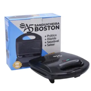 Torradeira Elétrica Mini A5 Boston Antiaderente 127V/220V Torradeira Elétrica Mini A5 Boston Antiaderente 127V/220V