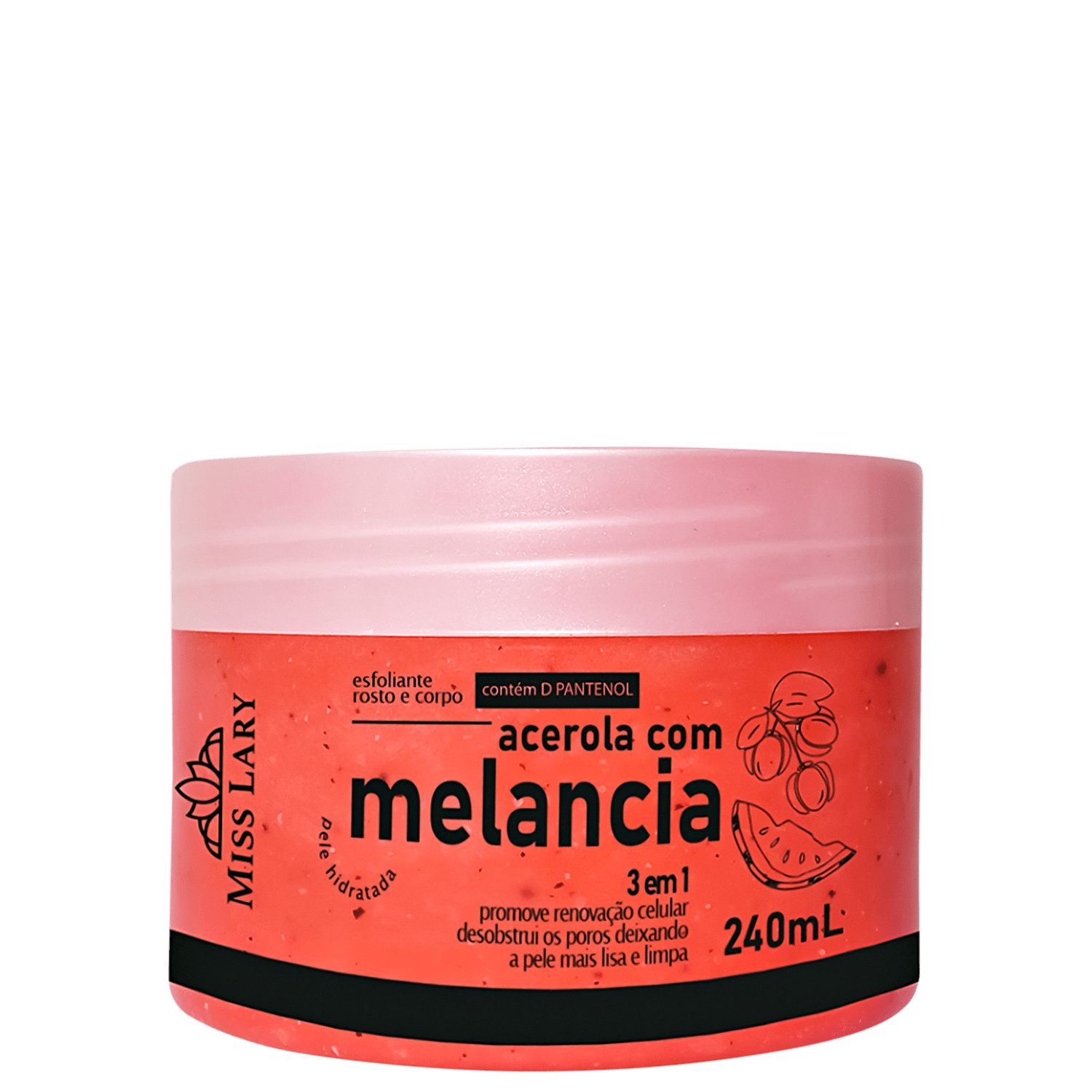 Esfoliante Miss Lary Acerola com Melancia Corpo e Rosto 240ml