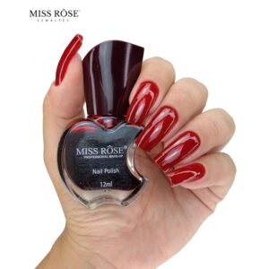 Esmalte Cremoso Miss Rôse Cor A020 Transparente Vermelho 12ml