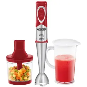 Mixer de Mão 2 em 1 Mondial Vermelho e Inox 500W M-10 Mixer de Mão 2 em 1 Mondial Vermelho e Inox 500W M-10