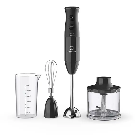 Mixer de Mão 3 em 1 Electrolux Tecnologia TruFlow Cinza com Haste Inox 600W EIB20