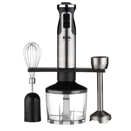 Mixer de Mão 3 em 1 EOS Inox e Preto 12 Velocidades 850W 110V EMX03