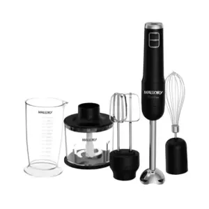Mixer de Mão 4 em 1 Mallory Multifree Preto com Processador e Batedor 500W Bivolt