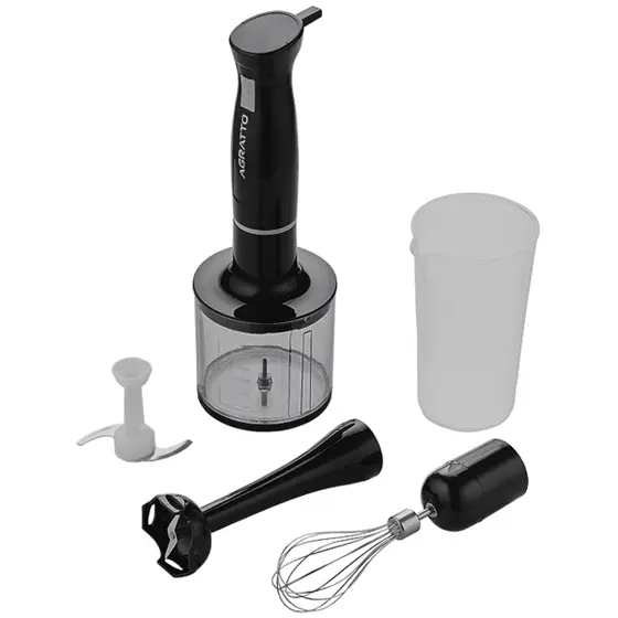 Mixer de Mão 3 em 1 Agratto Preto com Processador, Batedor e Triturador 200W 220V AMIX01-02