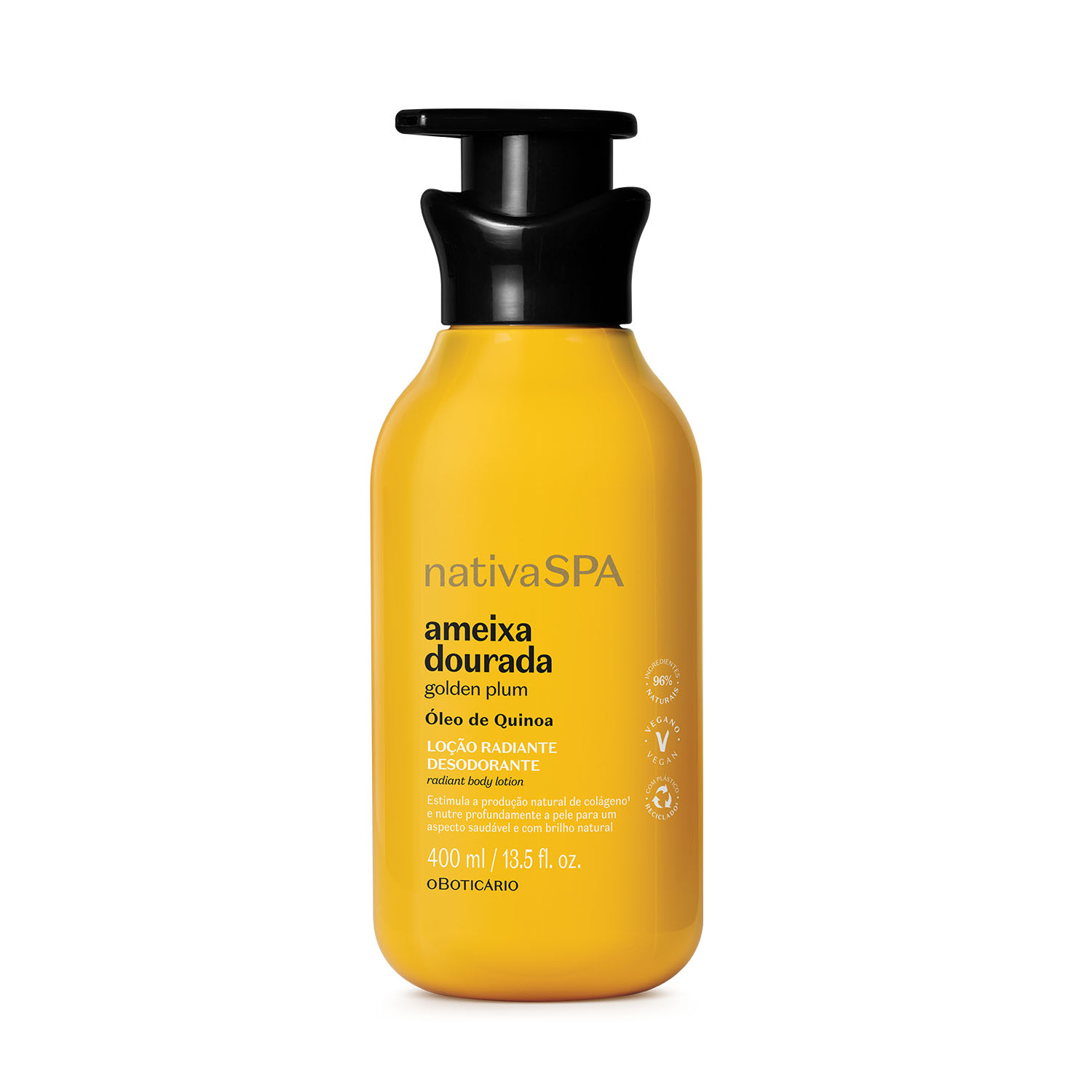 Loção Corporal Nativa SPA Ameixa Dourada O Boticário Radiante Desodorante 400ml