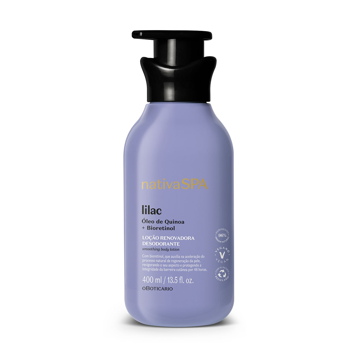 Loção Corporal Nativa SPA Lilac O Boticário Renovadora Desodorante Hidratante 400ml