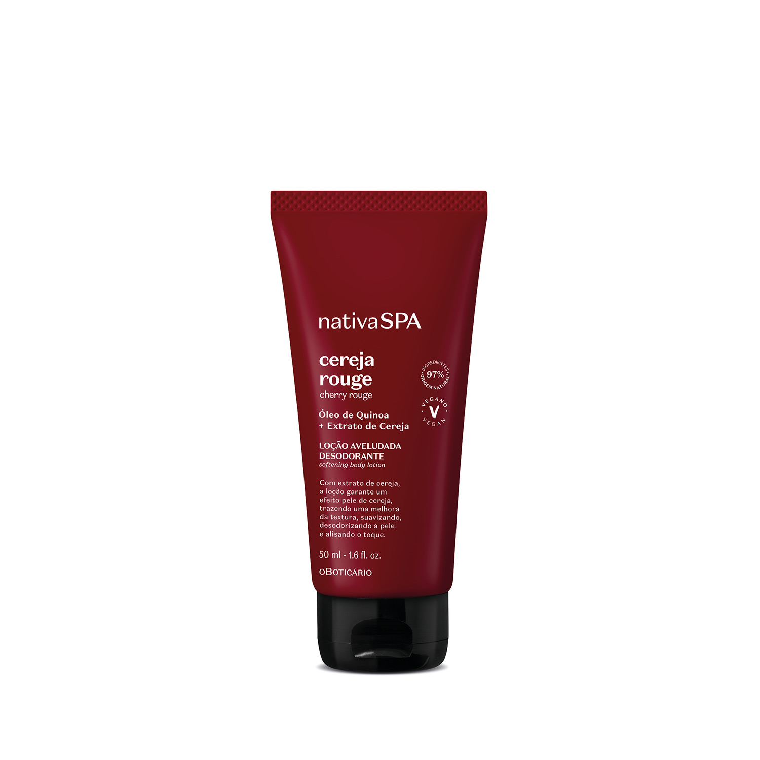 Loção Corporal Nativa SPA O Boticário Cereja Rouge Aveludada Desodorante 50ml