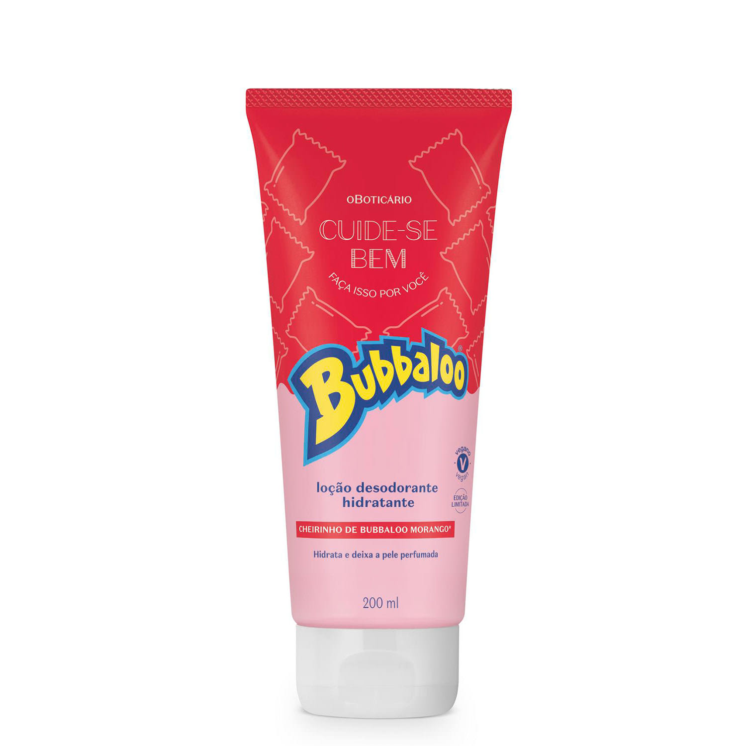 Loção Corporal O Boticário Cuide-se Bem Bubbaloo Morango Hidratante Desodorante 200ml