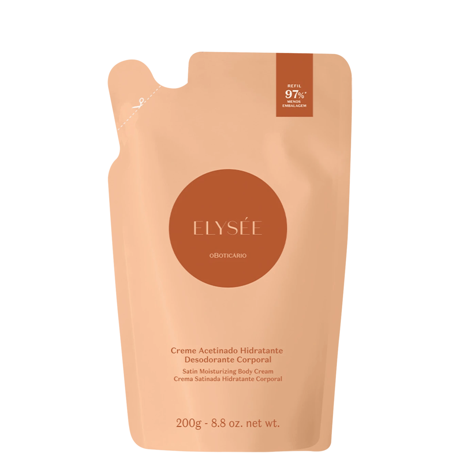 Refil Creme Acetinado Corporal O Boticário Elysée Hidratante Desodorante 200g