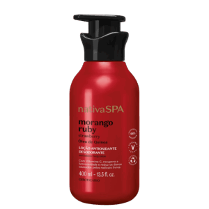 Loção Corporal O Boticário Nativa SPA Morango Ruby Antioxidante Desodorante 400ml