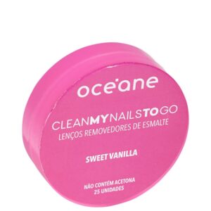 Lenço Removedor de Esmalte Océane Clean My Nails To Go Sweet Vanilla 25 unidades