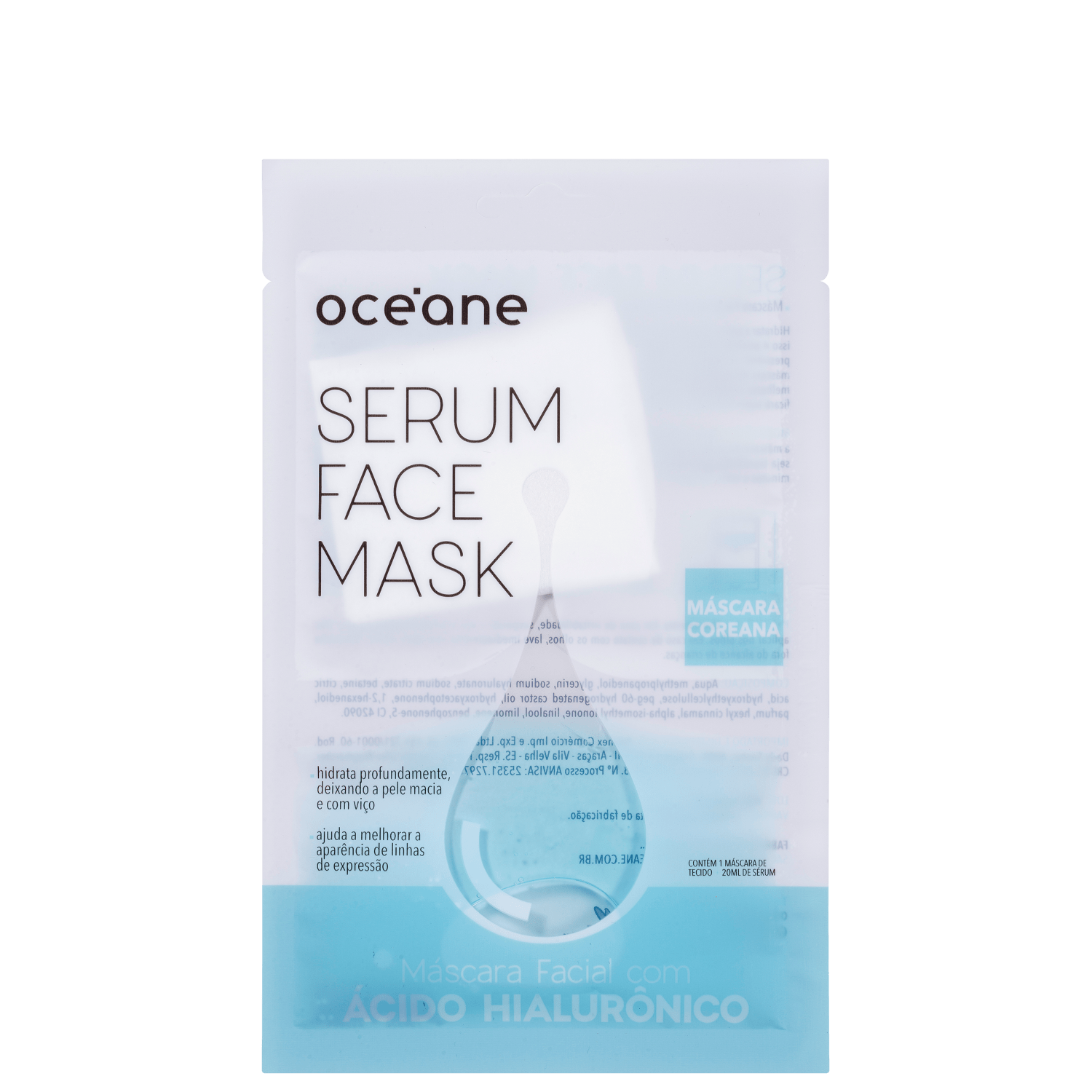 Máscara Facial Océane Serum Face Mask Ácido Hialurônico 20ml