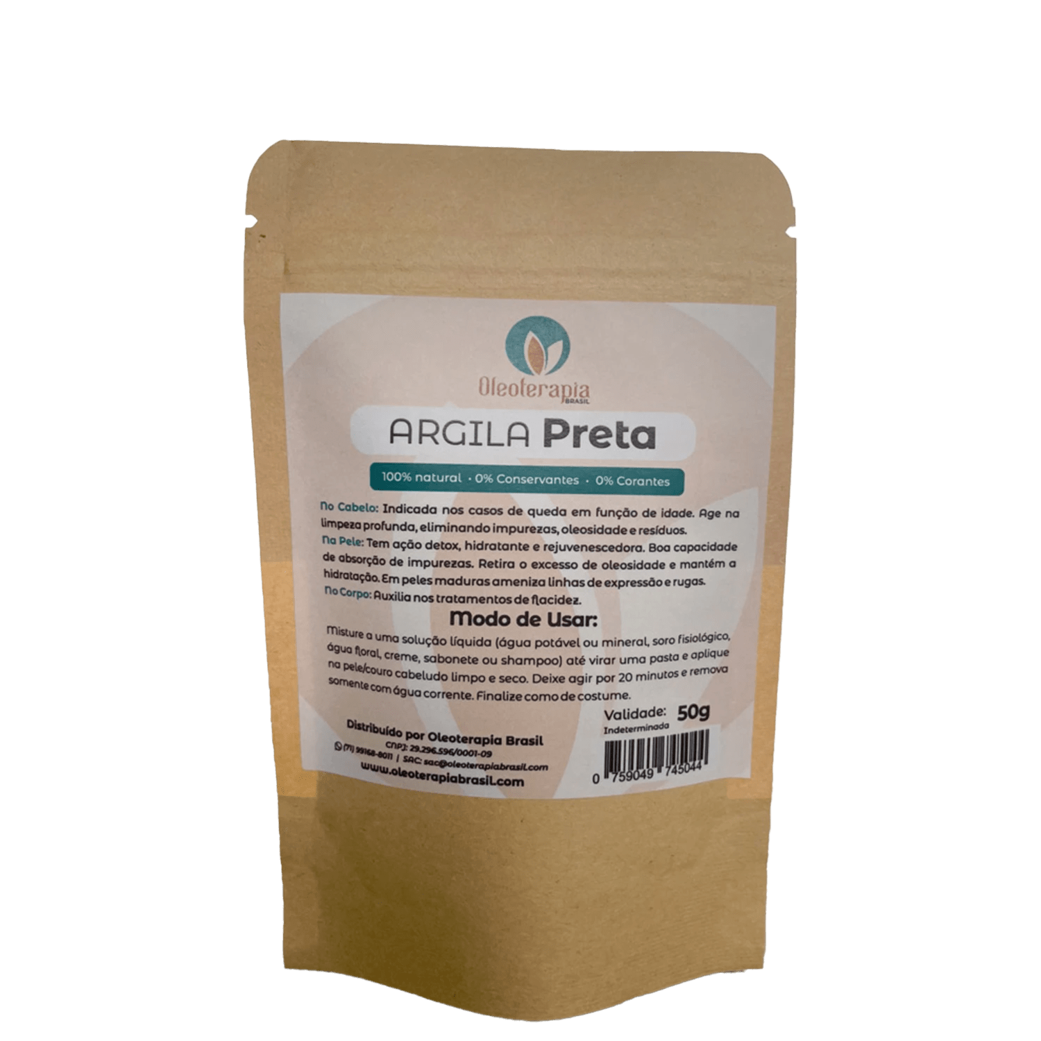Máscara de Tratamento Oleoterapia Brasil Argila Preta 50g