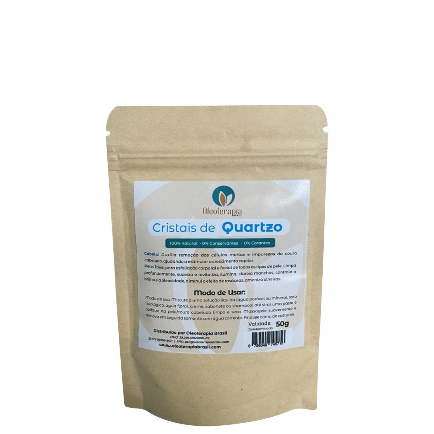 Esfoliante Oleoterapia Brasil Cristais de Quartzo Facial e Corporal 50g