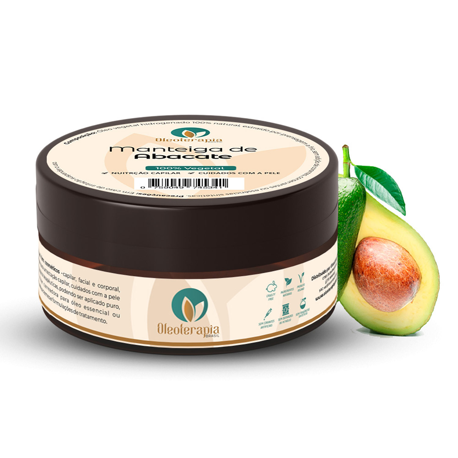 Manteiga Corporal e Capilar Oleoterapia Brasil Abacate Multifuncional 30g