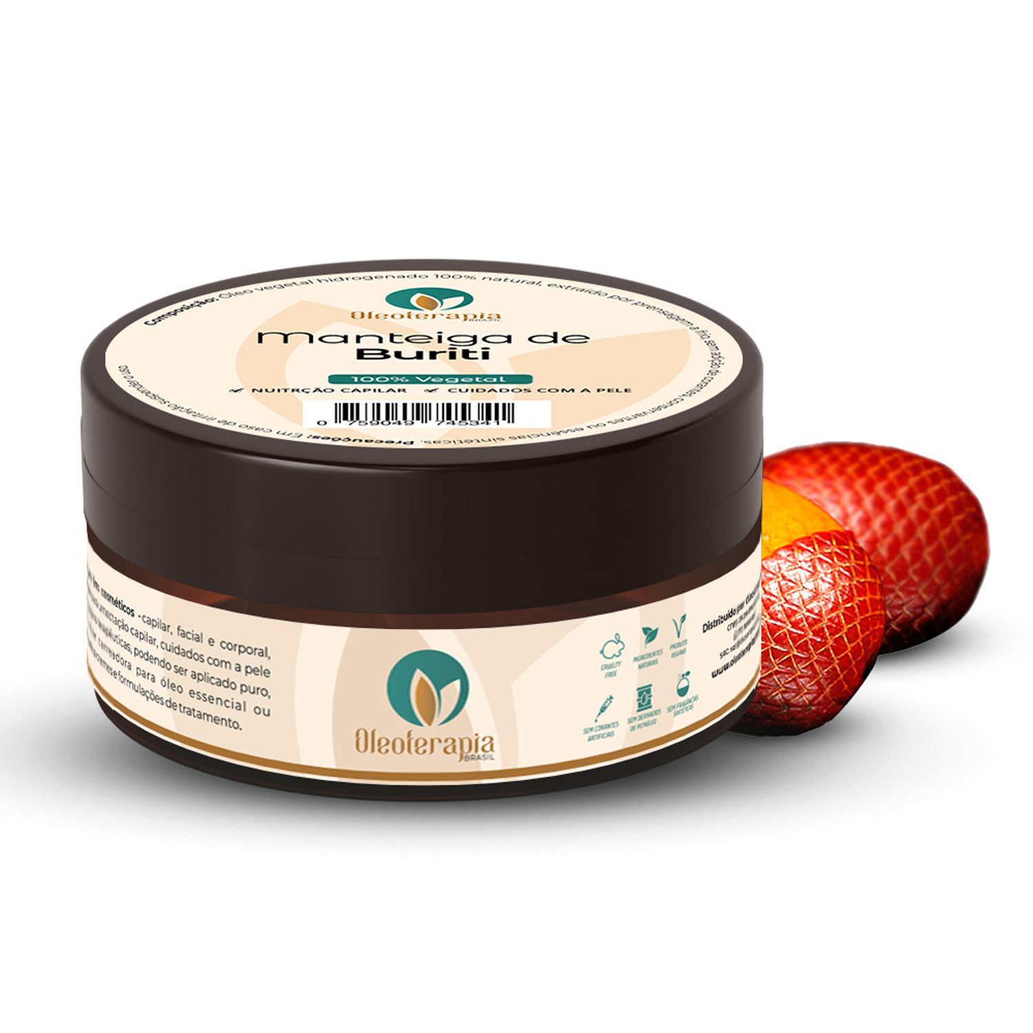 Manteiga Corporal e Capilar Oleoterapia Brasil Buriti Multifuncional 30g