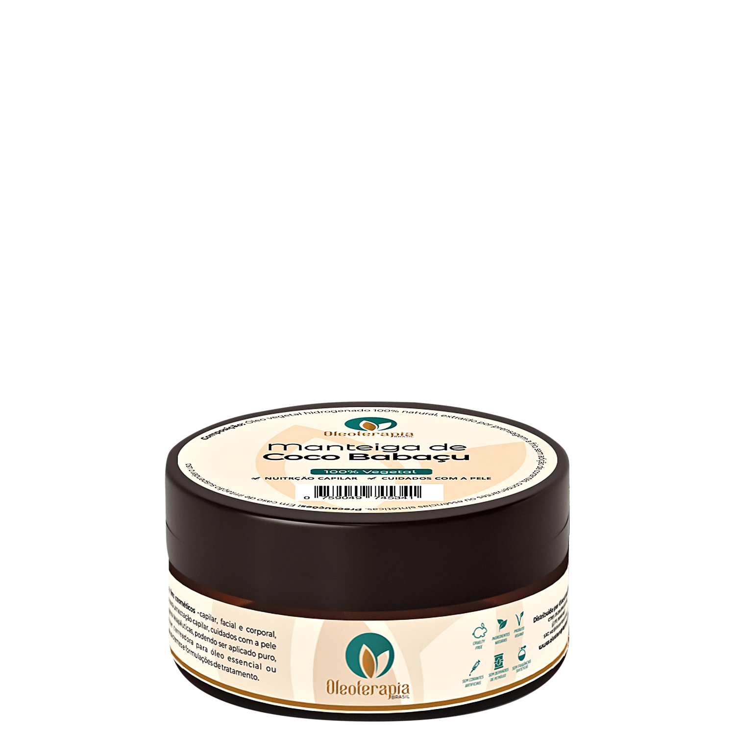 Manteiga Corporal e Capilar Oleoterapia Brasil Coco Babaçu Multifuncional 30g