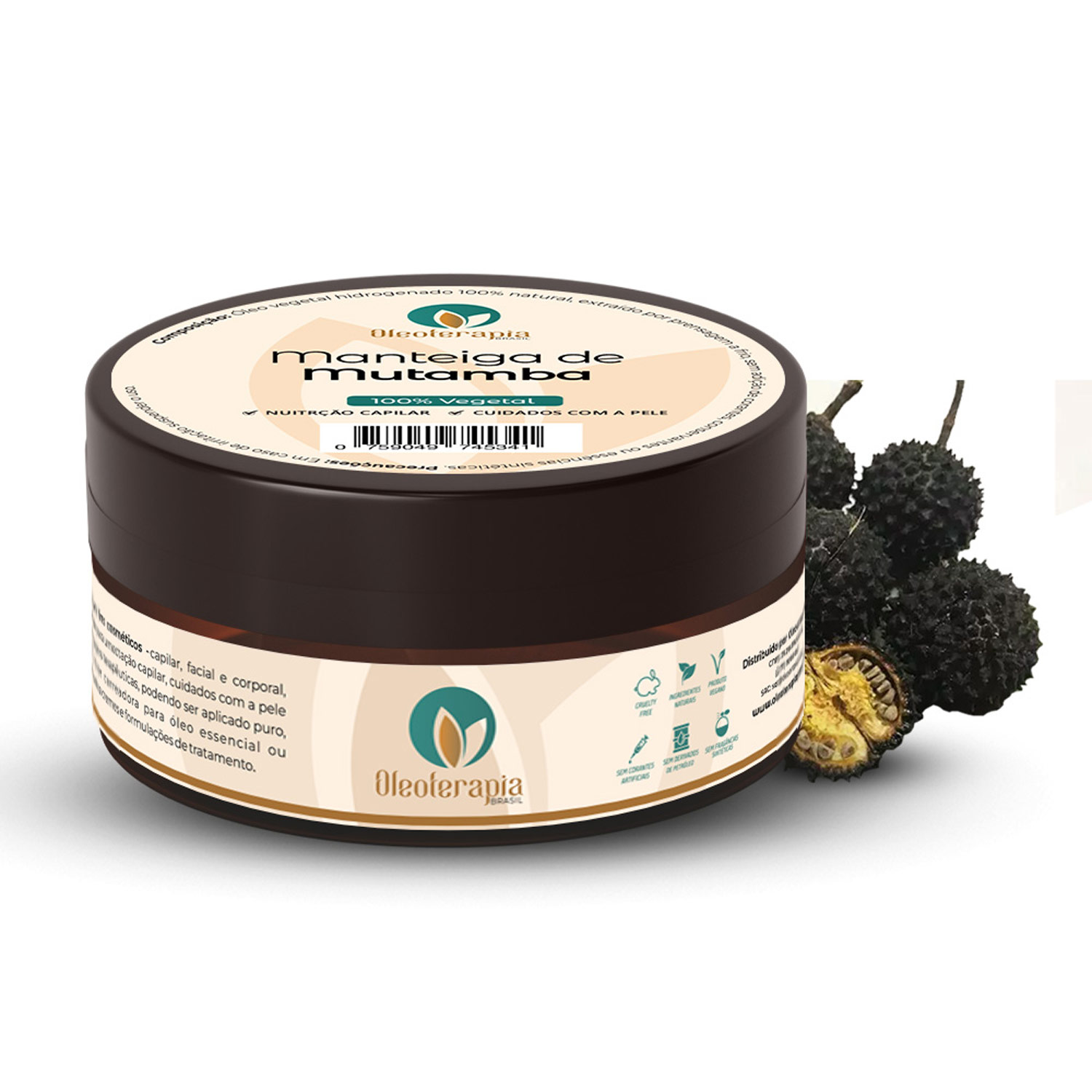 Manteiga Corporal e Capilar Oleoterapia Brasil Mutamba Multifuncional 60g