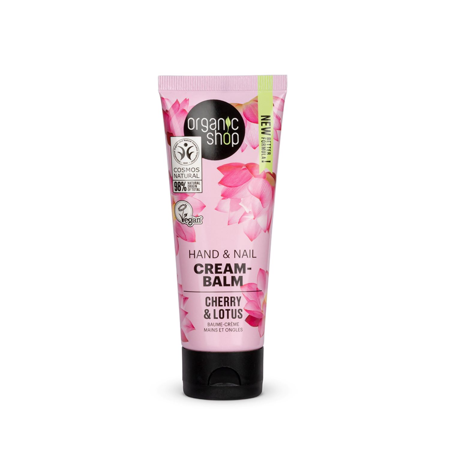 Creme para Mãos e Unhas Organic Shop Cereja e Flor de Lótus 75ml