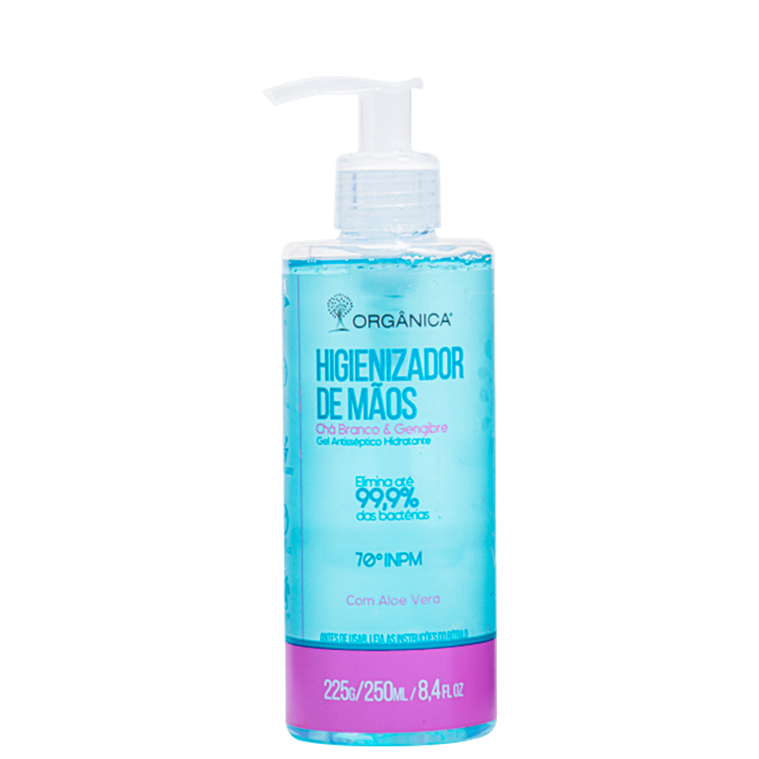 Gel Antisséptico Orgânica Chá Branco & Gengibre Álcool Gel 70% 250g