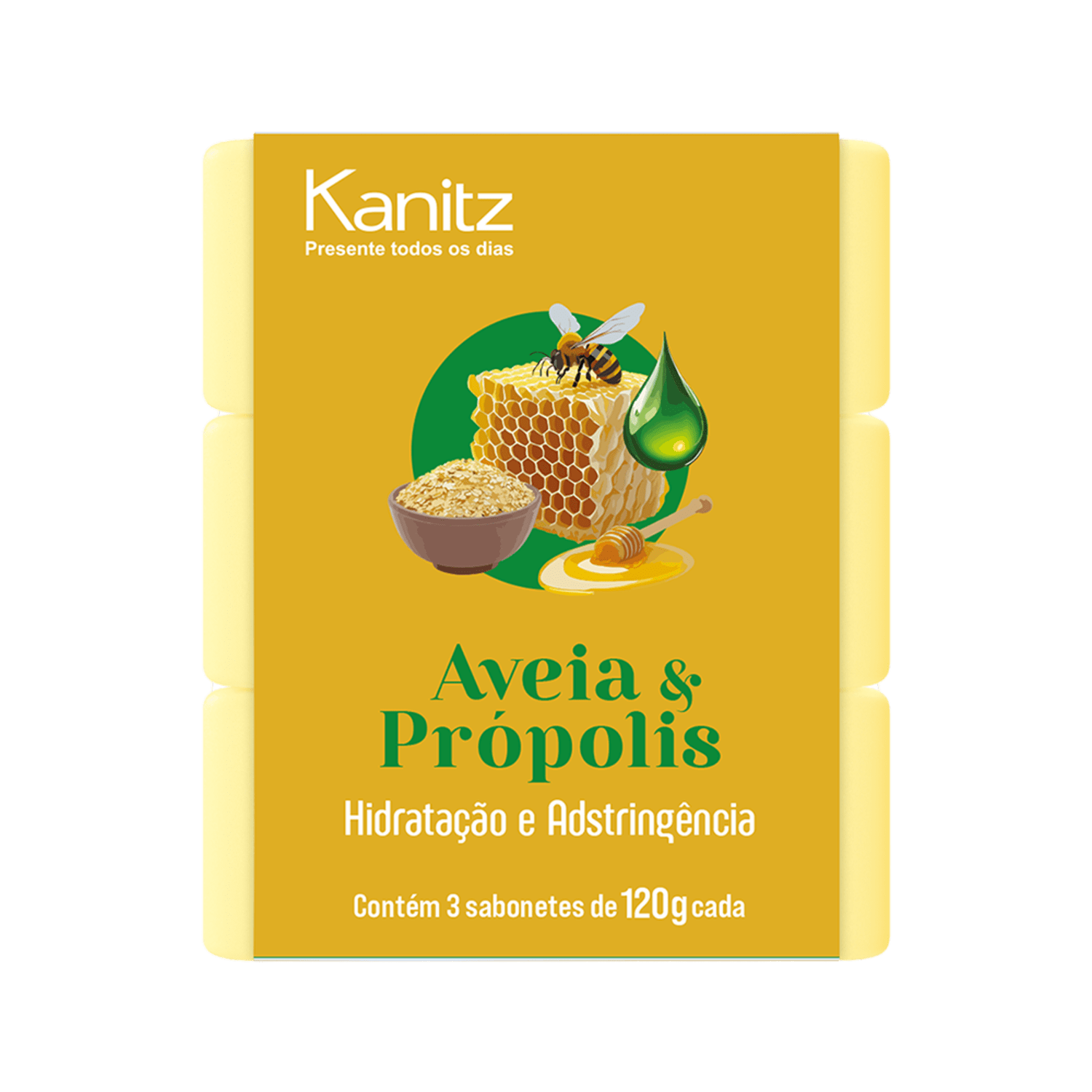Pack Sabonete Kanitz Aveia & Própolis 3x120g