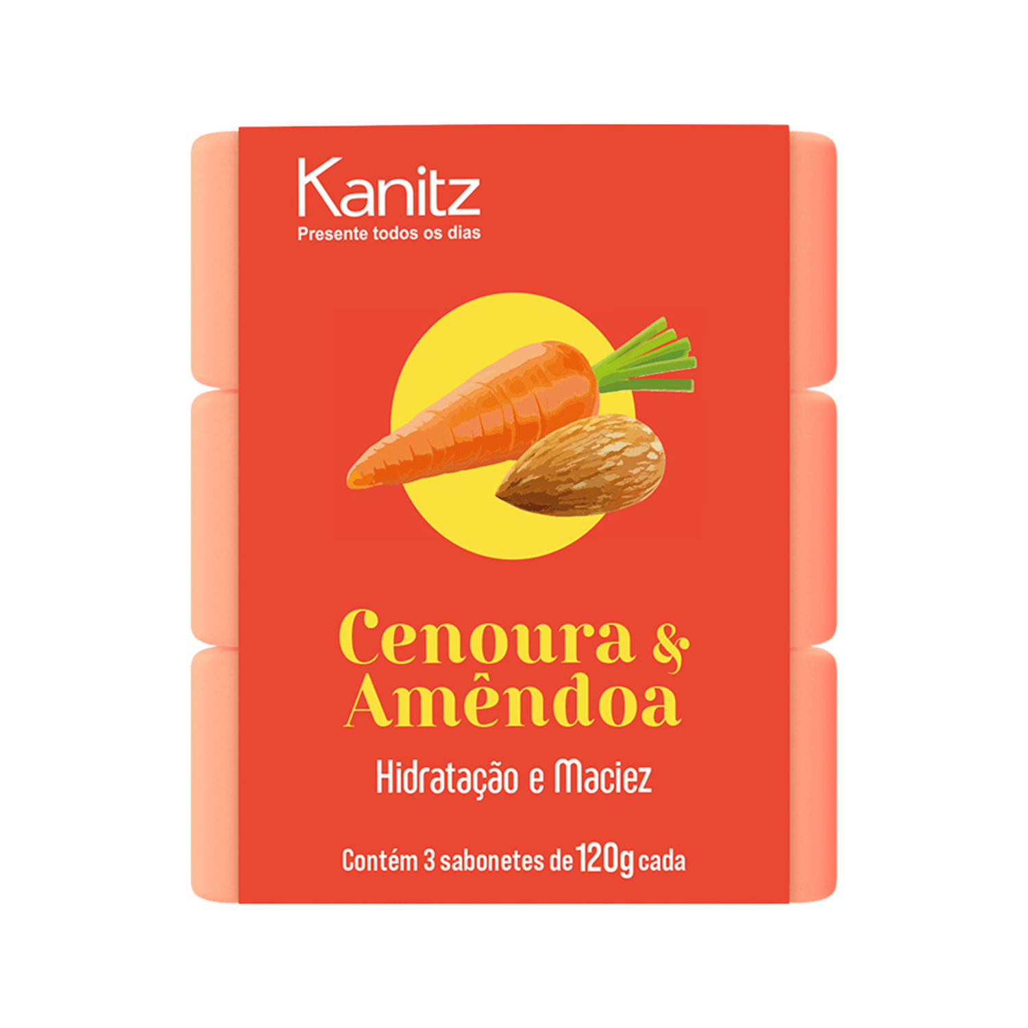 Pack Sabonete Kanitz Cenoura & Amêndoa 3x120g