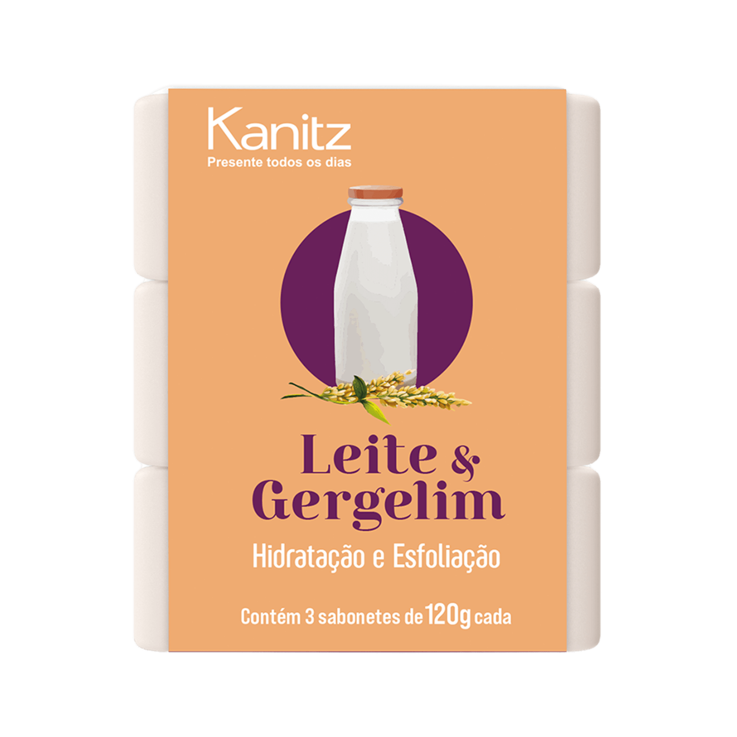 Pack Sabonete Kanitz Leite e Gergelim 3x120g