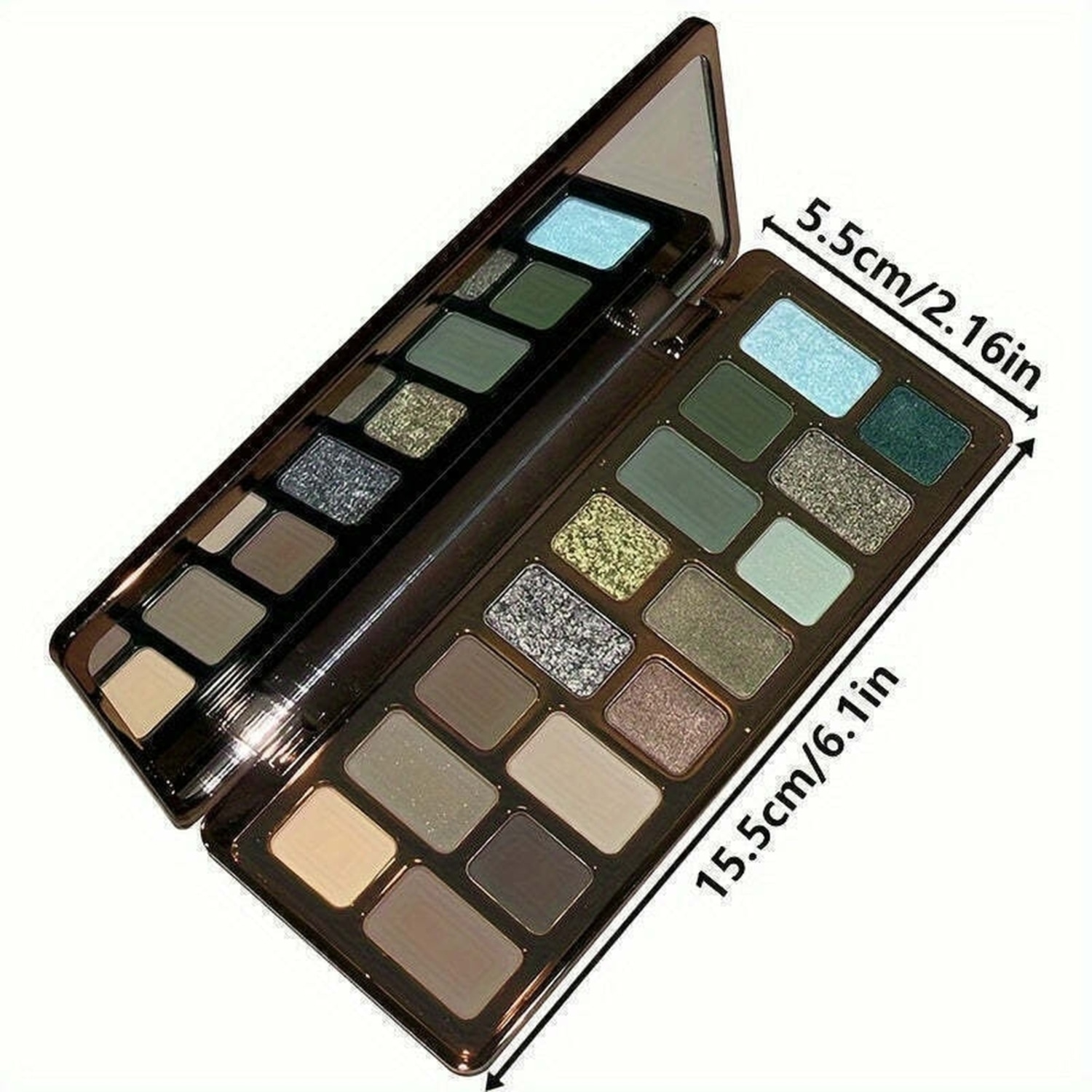 Paleta Sombra Matte Shimmer Glitter Look Retro Preto 16 Cores