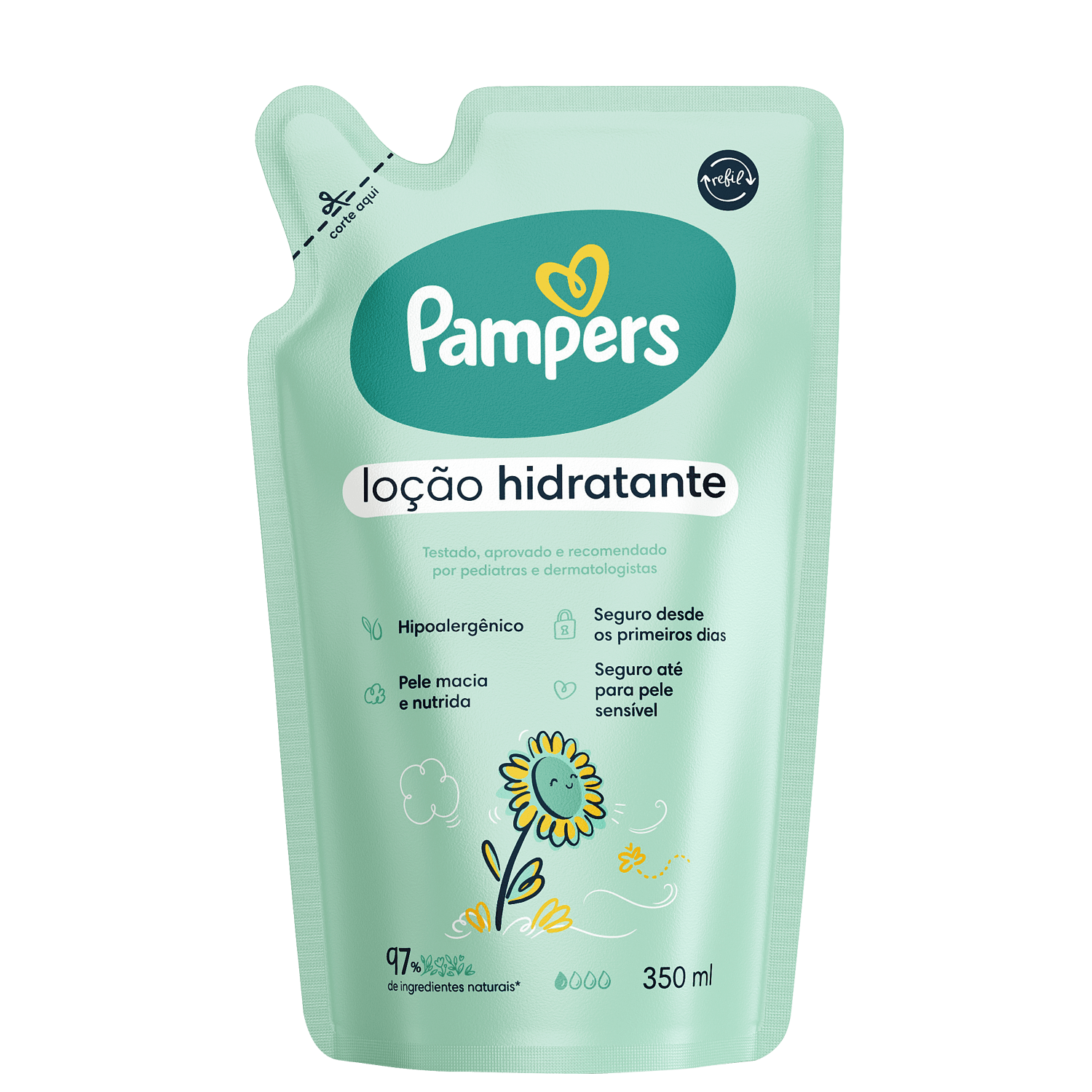 Refil Loção Corporal Pampers Girassol Hidratante 350ml