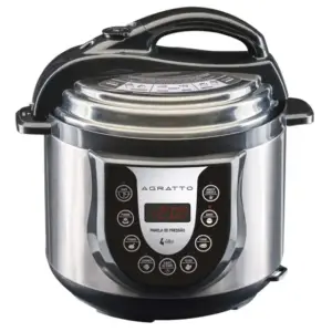Panela de Pressão Elétrica Digital Agratto Cinza/Preta 127V PED01 Panela de Pressão Elétrica Digital Agratto Cinza/Preta 127V PED01