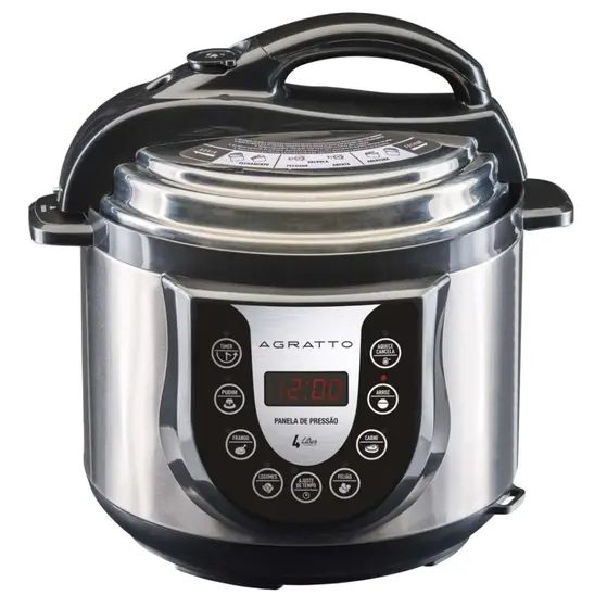 Panela de Pressão Elétrica Digital Agratto Cinza/Preta 127V PED01