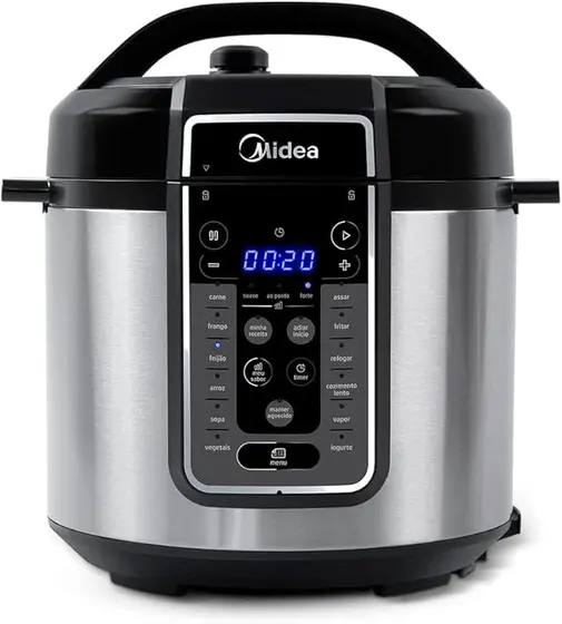 Panela de Pressão Elétrica Midea MasterSteam 6L Inox Cinza 220V