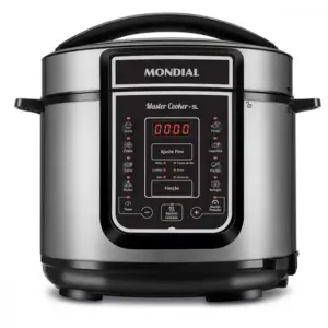 Panela de Pressão Elétrica Digital Mondial 5L 900W Preto/Inox 127V PE-38 Panela de Pressão Elétrica Digital Mondial 5L 900W Preto/Inox 127V PE-38