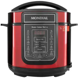 Panela de Pressão Elétrica Digital Mondial Master Cooker Red 5L 900W PE-39 Panela de Pressão Elétrica Digital Mondial Master Cooker Red 5L 900W PE-39