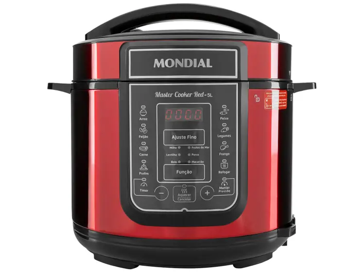 Panela de Pressão Elétrica Digital Mondial Master Cooker Red 5L 900W PE-39