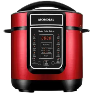 Panela de Pressão Elétrica Digital Mondial Master Cooker Red 3L 700W com Timer PE-41 Panela de Pressão Elétrica Digital Mondial Master Cooker Red 3L 700W com Timer PE-41