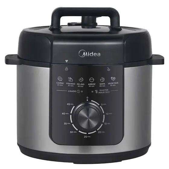 Panela de Pressão Elétrica Midea 4L Preto/Inox PPM4
