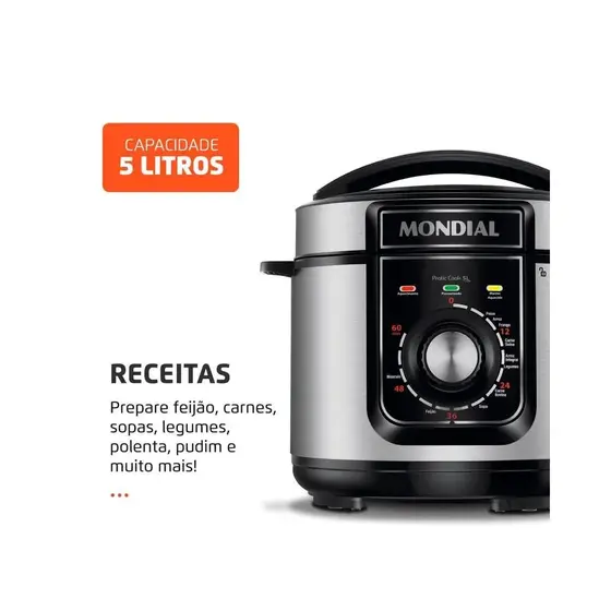 Panela de Pressão Elétrica Mondial 5L 700W PE-48