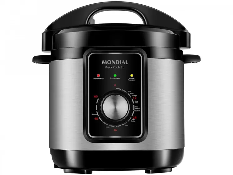 Panela de Pressão Elétrica Mondial Pratic Cook Premium 3L 700W PE-47-3L-I