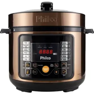 Panela de Pressão Elétrica Digital Philco 5L Multifuncional Gold com 15 Funções Panela de Pressão Elétrica Digital Philco 5L Multifuncional Gold com 15 Funções