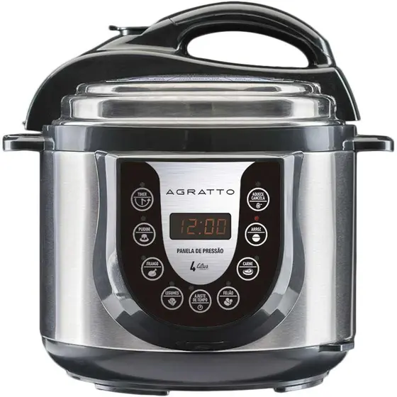 Panela de Pressão Eletrônica Agratto Cinza/Preta 127V PED01