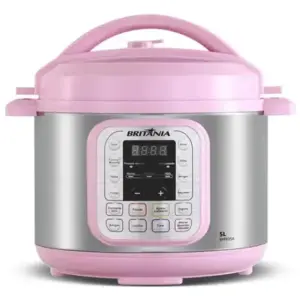 Panela de Pressão Elétrica Digital Britânia 5L Rosa com 11 Funções BPPE05 Panela de Pressão Elétrica Digital Britânia 5L Rosa com 11 Funções BPPE05