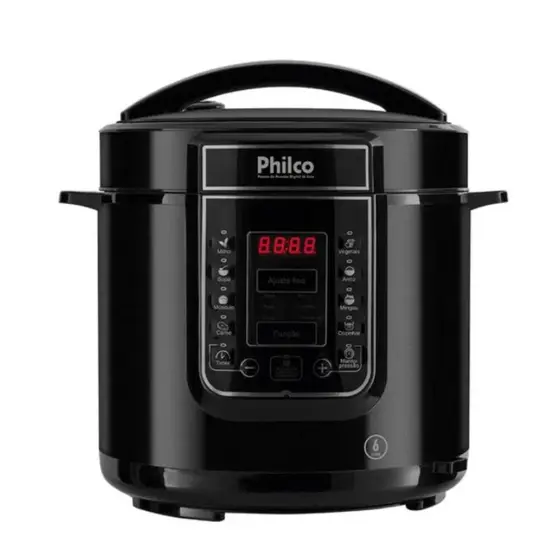 Panela de Pressão Elétrica Digital Philco Preta/Inox 110V PPP01