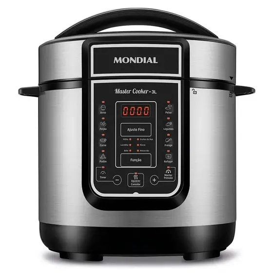 Panela de Pressão Elétrica Mondial 3L Preto/Inox 127V 60Hz PE-40